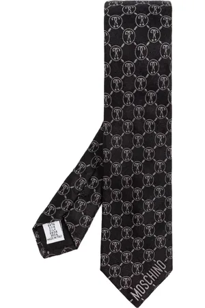 Moschino Tilbehør, Herre, Sort, ONE SIZE, Silkeslips med monogram