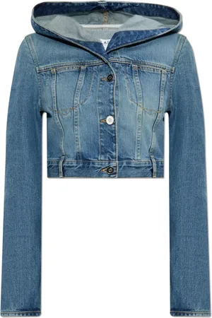 Alaïa Jakke, Dame, Blå, XS, Denim, Denim jakke med hætte