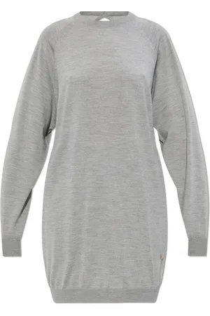 Moschino Kjole, Dame, Grå, 2XS, Uld, Rygløs kjole