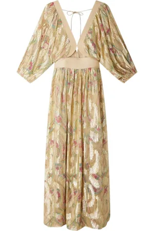 Mes Demoiselles Kjole, Dame, , 2XS, Uld, Trykt lang kjole med lurex