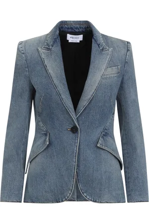 Alexander McQueen Jakke, Dame, Blå, S, Denim, Stonewashed Denim Jakke
