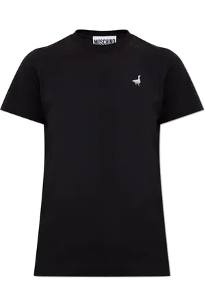 Moschino Top, Dame, Sort, XS, Bomuld, Bomuld T-shirt med rund hals