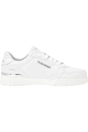 Philipp Plein Sko, Herre, Hvid, 43 EU, Læder, Lav Top Tiger Sneaker Hvid