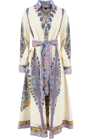 Etro Kjole, Dame, Flerfarvet, S, Bomuld, Paisley Medallion Bomuld Chemisier Kjole