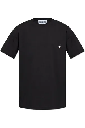 Moschino Top, Herre, Sort, XL, Bomuld, Bomuld T-shirt med logo