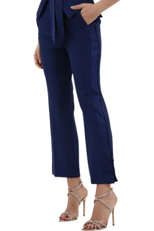Elisabetta Franchi Bukser, Dame, Blå, XS, Polyester, Navy Crepe Tuxedo Bukser