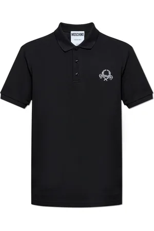 Moschino Top, Herre, Sort, M, Bomuld, Bomuldspolo med broderet logo