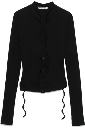 OTTOLINGER Strik, Dame, Sort, M, Sort Sweater med knapper
