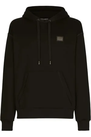 Dolce & Gabbana Sweathshirts & Hoodies, Herre, Sort, L, Bomuld, Jersey hættetrøje med mærketiket