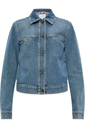 Moschino Jakke, Dame, Blå, 2XS, Denim, Denim jakke med vintage effekt