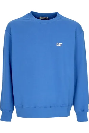 Caterpillar Sweathshirts & Hoodies, Herre, Blå, M, Bomuld, Letvægts Crewneck Sweatshirt med Sky Diver Logo