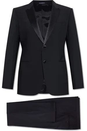 Emporio Armani Jakkesæt, Herre, Sort, M, Uld, Ulddragt