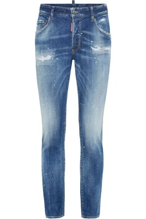 Dsquared2 Jeans, Herre, Blå, XL, Bomuld, Faded Skinny Jeans