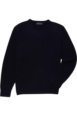 Brooks Brothers Strik, Herre, Blå, L, Uld, Uld og Cashmere Crew-Neck Sweater