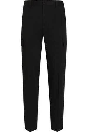 Dolce & Gabbana Bukser, Herre, Sort, L, Bomuld, Sorte cargobukser med sidelommer