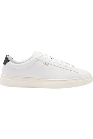 HUGO BOSS Sko, Herre, , 44 EU, Læder, Læder Sneakers med Kontrast Hæl