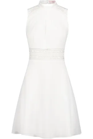 Vera Mont Kjole, Dame, Hvid, XL, Elegant Blondeindsats Cocktailkjole
