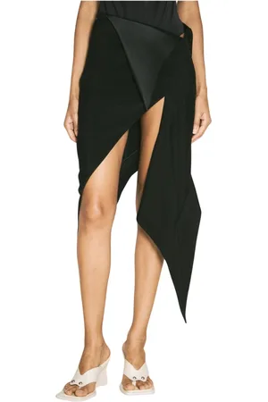MUGLER Nederdel, Dame, Sort, XS, Satin, Satin Cummerbund Nederdel