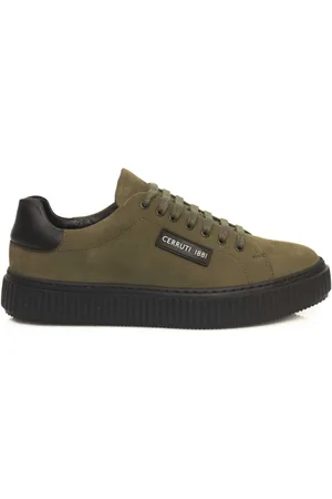 Cerruti 1881 Sko, Herre, Grøn, 41 EU, Læder, Herre Læder Sneakers med Gummisål