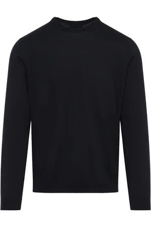 Giorgio Armani Strik, Herre, Blå, L, Bomuld, Blå Nat Pullover