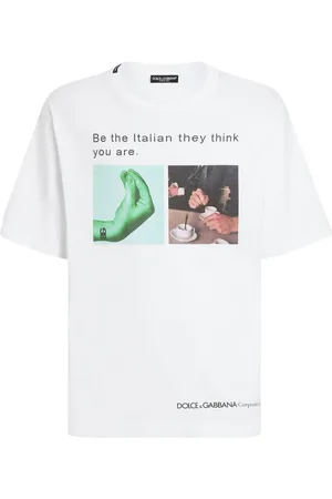 Dolce & Gabbana Top, Herre, Hvid, 2XL, Bomuld, Afslappet Bomuld T-Shirt i Sort