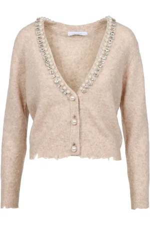Kaos Strik, Dame, , M, Uld, Grå Uldblanding V-Hals Sweater