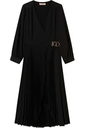 Twin-Set Kjole, Dame, Sort, M, Uld, Elegant Nero Kjole til Kvinder