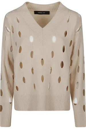 FEDERICA TOSI Strik, Dame, , XS, Uld, Stilfuld V-hals Sweater