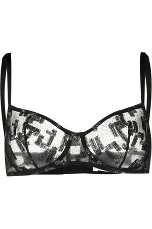 ERES Undertøj, Dame, Sort, 85C EU, Uld, Sort/Guld Blomstret Bralette Lingeri