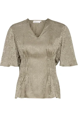 Karen by Simonsen Bluser & Skjorter, Dame, , S, Elegant V-hals Top med Elastikpaneler