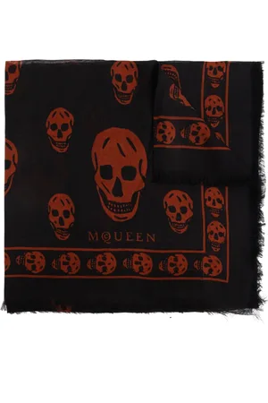 Alexander McQueen Tilbehør, Herre, Sort, ONE SIZE, Tørklæde med silkekant