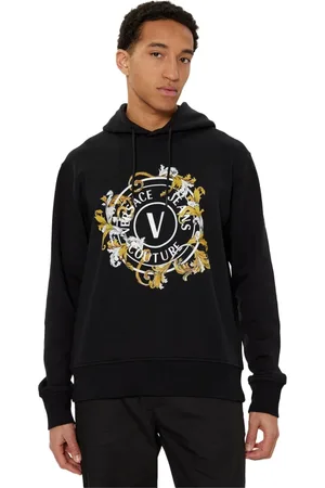 VERSACE Sweathshirts & Hoodies, Herre, Sort, M, Bomuld, Logo Regular Hættetrøje