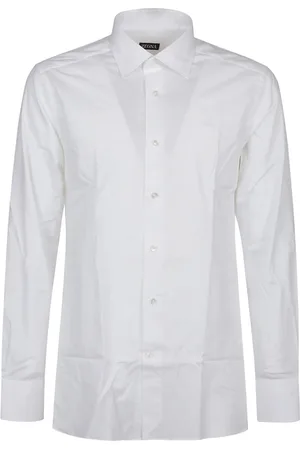 Ermenegildo Zegna Skjorte, Herre, Hvid, XL, Bomuld, Klassisk langærmet skjorte