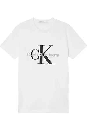 Calvin Klein Top, Herre, Hvid, XL, Bomuld, Monogram Slim T-shirt