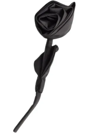 Simone Rocha Tilbehør, unisex, Sort, ONE SIZE, Nylon, Sort Nylon Rose Broche