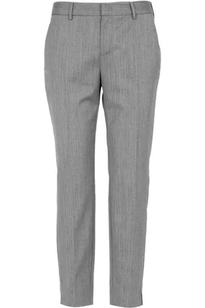 PT Torino Bukser, Dame, Grå, L, Uld, Grå Uldblanding Slim Fit Bukser