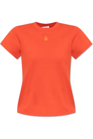 Alexander McQueen Top, Dame, Rød, M, Bomuld, T-shirt med logo