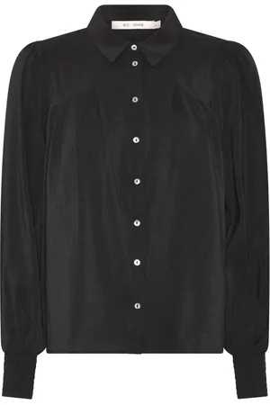 RUE de FEMME Bluser & Skjorter, Dame, Sort, S, Elyssa Skjorte med Smock-detaljer
