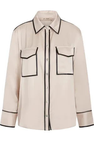 RUE de FEMME Bluser & Skjorter, Dame, , L, Uld, Moderne Louanne Skjorte med Kontrastdetaljer