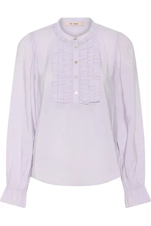 RUE de FEMME Bluser & Skjorter, Dame, Lilla, S, Polyester, Gina Bluse med Ruffle Detaljer