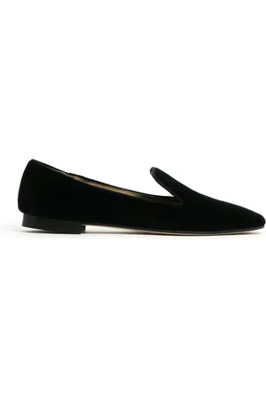 Prosperine Sko, Dame, Sort, 36 EU, Velour Slipper med Malet Hæl