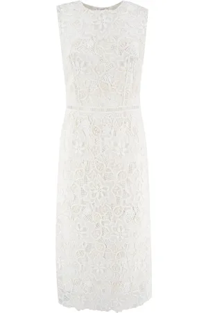 ERMANNO SCERVINO Kjole, Dame, Hvid, S, Bomuld, Elegant Blondekjole