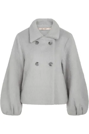 RUE de FEMME Jakke, Dame, Grå, S, Uld, Elegant A-line Stone Grey Jakke