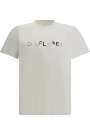 Sunflower Top, Herre, Grå, M, Bomuld, Logo T-shirt med Monogram Design