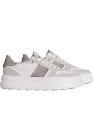 Kennel & Schmenger Sko, Dame, Grå, 41 EU, Læder, Hvid og Grå Sneaker med Høj Gummisål