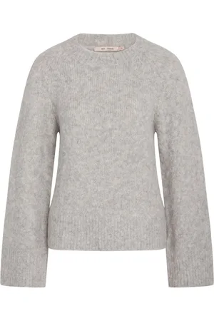 RUE de FEMME Strik, Dame, Grå, S, Uld, Elegant Stone Grey Striktrøje