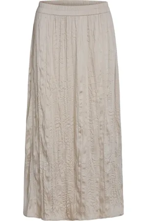 RUE de FEMME Nederdel, Dame, , 2XL, Elegant Krøllet Nederdel i Vaniljecreme