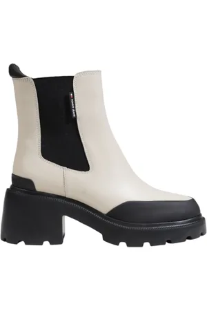 Tommy Hilfiger Sko, Dame, , 38 EU, Læder, Læder Ankelstøvler Slip-On