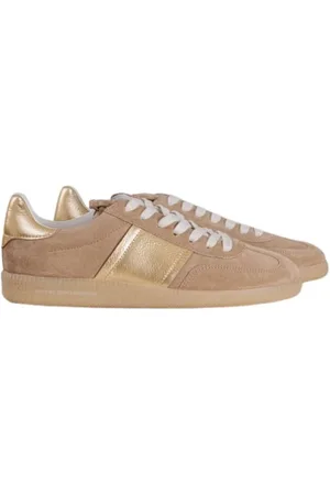Kennel & Schmenger Sko, Dame, Brun, 37 EU, Uld, Retro Sneaker med Guldpaneler