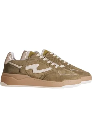VIA VAI Sko, Dame, Grøn, 39 EU, Uld, Perforeret Sneaker med Metal Detaljer